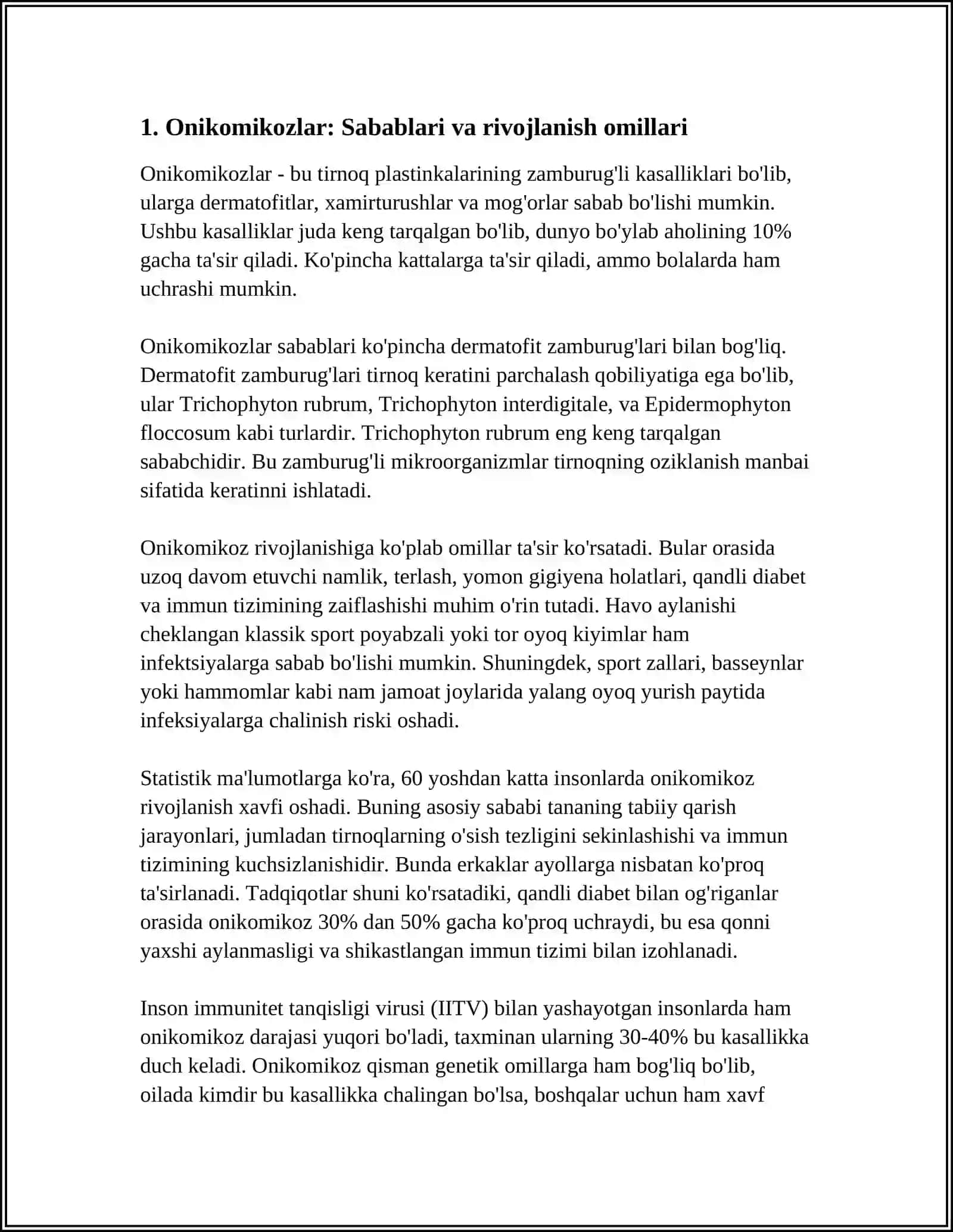 ONIXOMIKOZLAR, KLINIKA, DIF, DIAGNOSTIKA, DAVOLASH, PROFLAKTIKASI 4