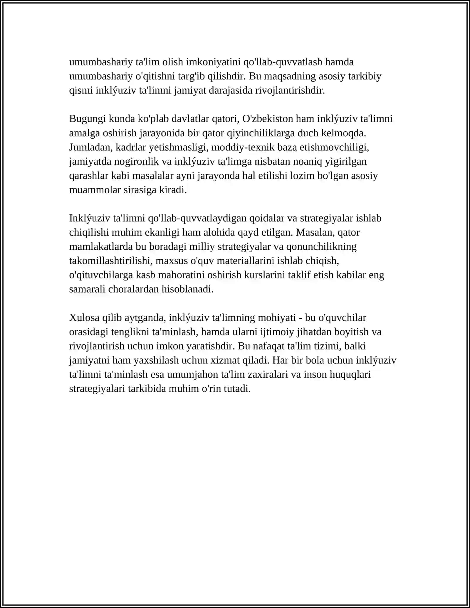 CHET ELDA ALOHIDA YORDAMGA MUHTOJ BOLALARNING INKLYUZIV TA'LIMI 4