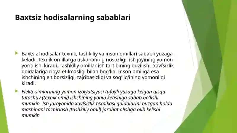 Baxtsiz hodisalar va kasb kasalliklari. 4