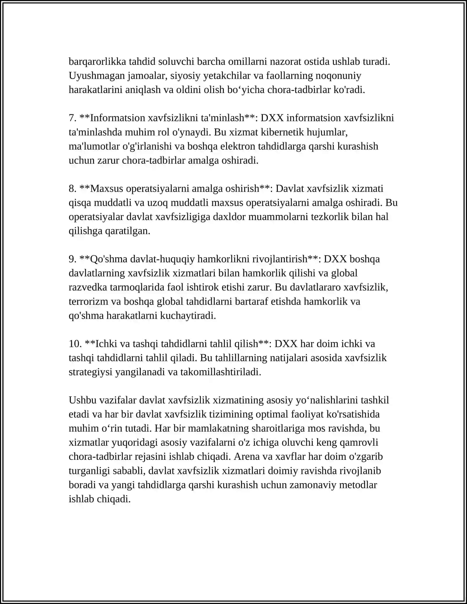 MEN NIMA UCHUN DAVLAT XAVFSIZLIK XIZMATI XODIMI BOʻLMOQCHIMAN 4