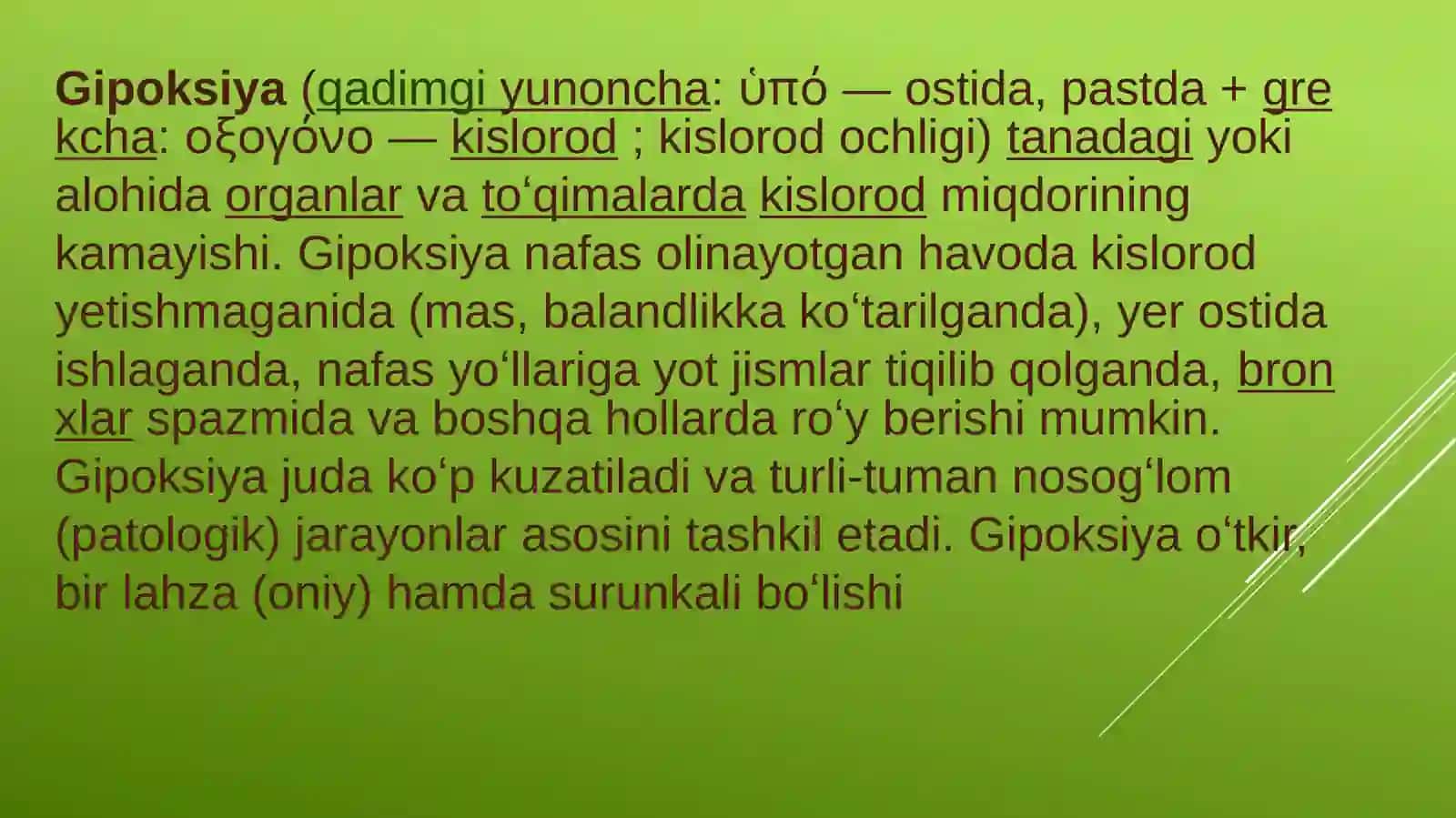GIPOKSIYA TURLARI, ALKALOZ, PNEVMATORAKS, CHEYNSTER, GIDROTORAKS 4