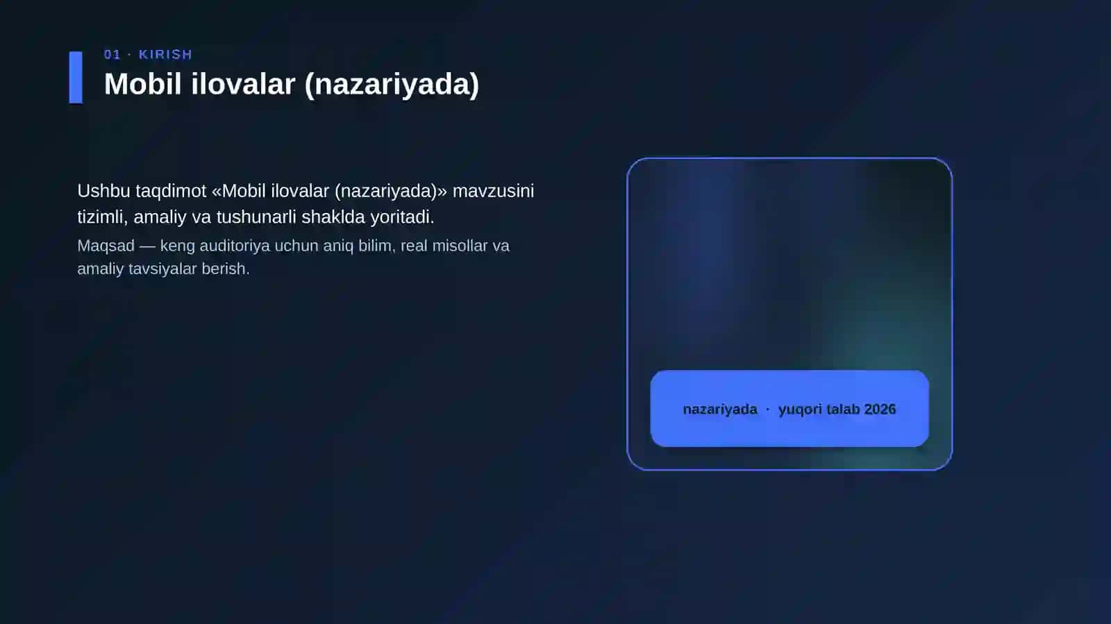 Mobil ilovalar (nazariyada) 4