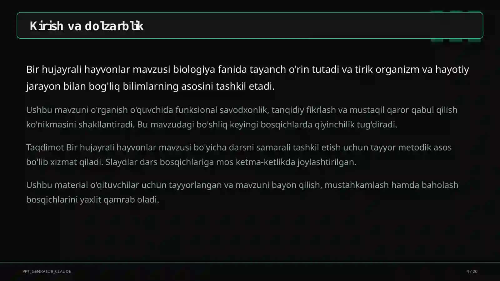 Bir hujayrali hayvonlar (7-sinf) 4