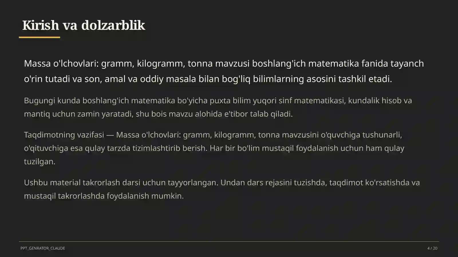 Massa o'lchovlari: gramm, kilogramm, tonna 4