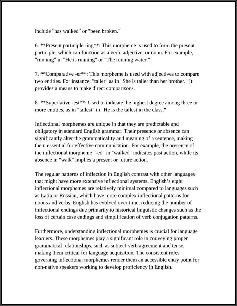 Inflectional Morphemes 4