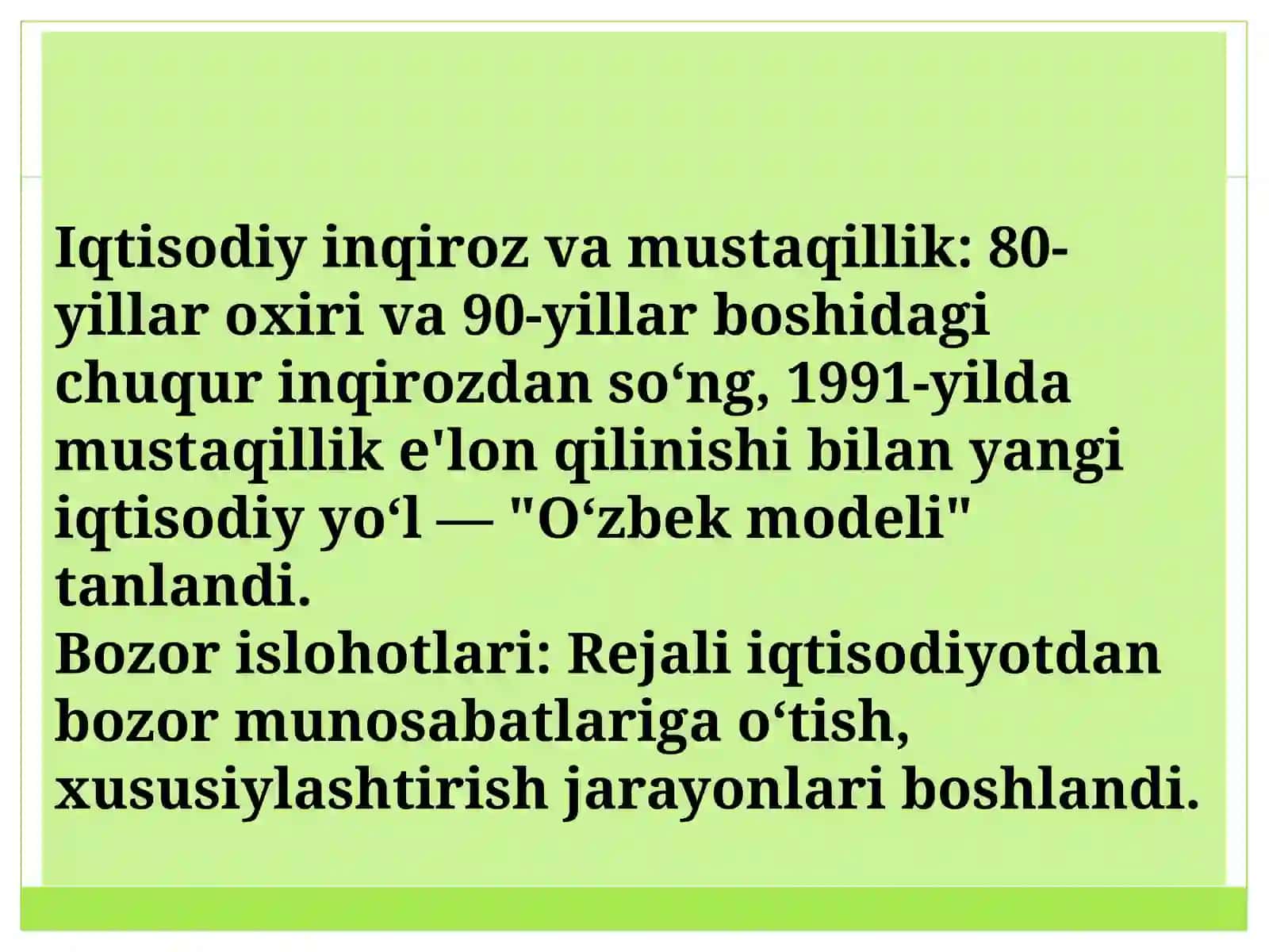 90-yillarda O’zbekistonning ijtimoiy-iqtisodiy hayoti 4