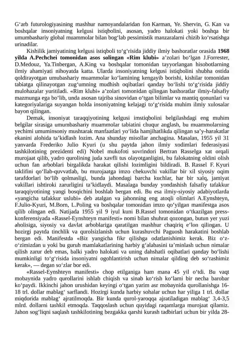 9-mavzu: Global jarayonlar va barqaror taraqqiyot 4
