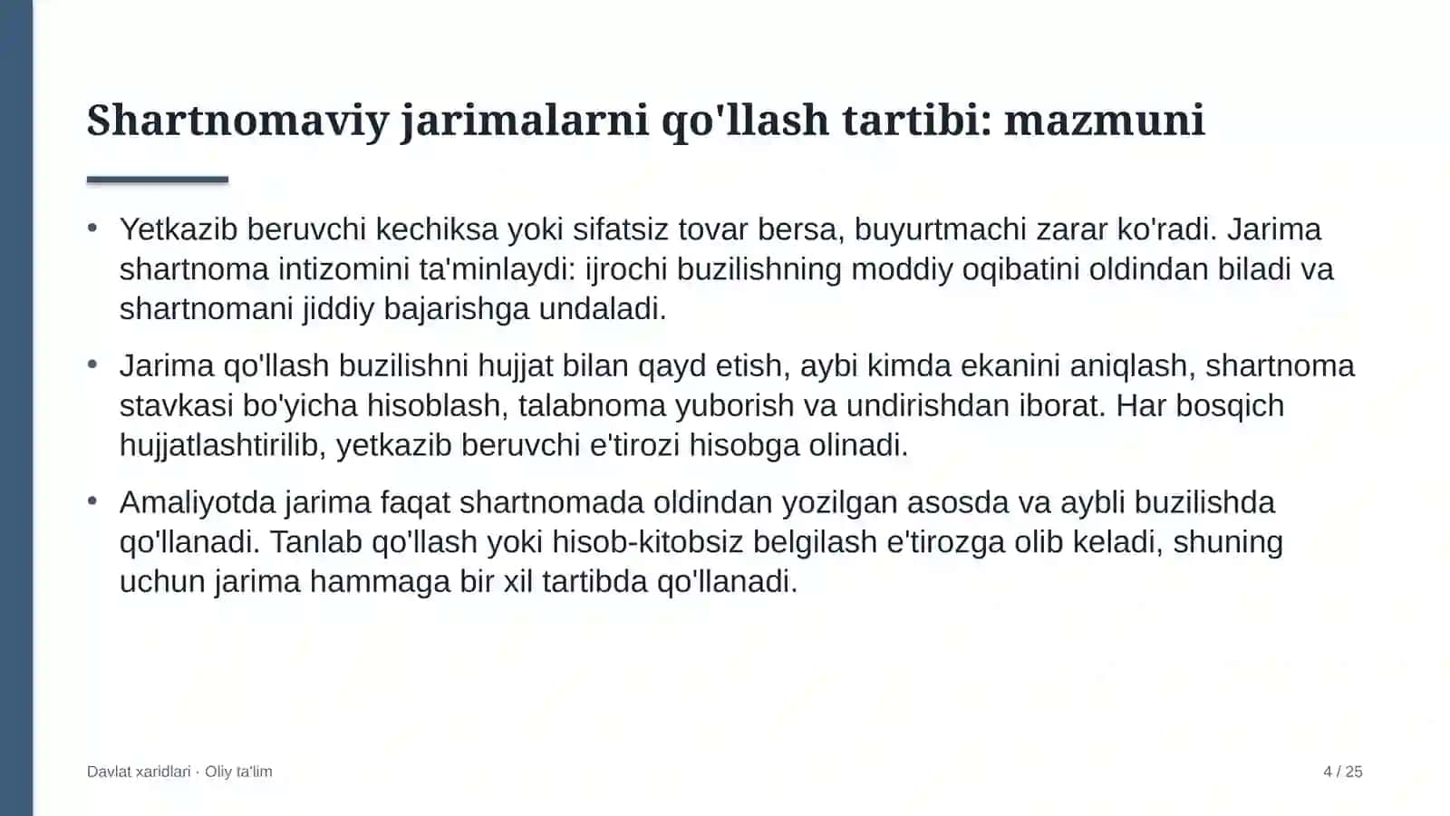 Bojxona terminallarida shartnomaviy jarimalarni qo'llash tartibi 4