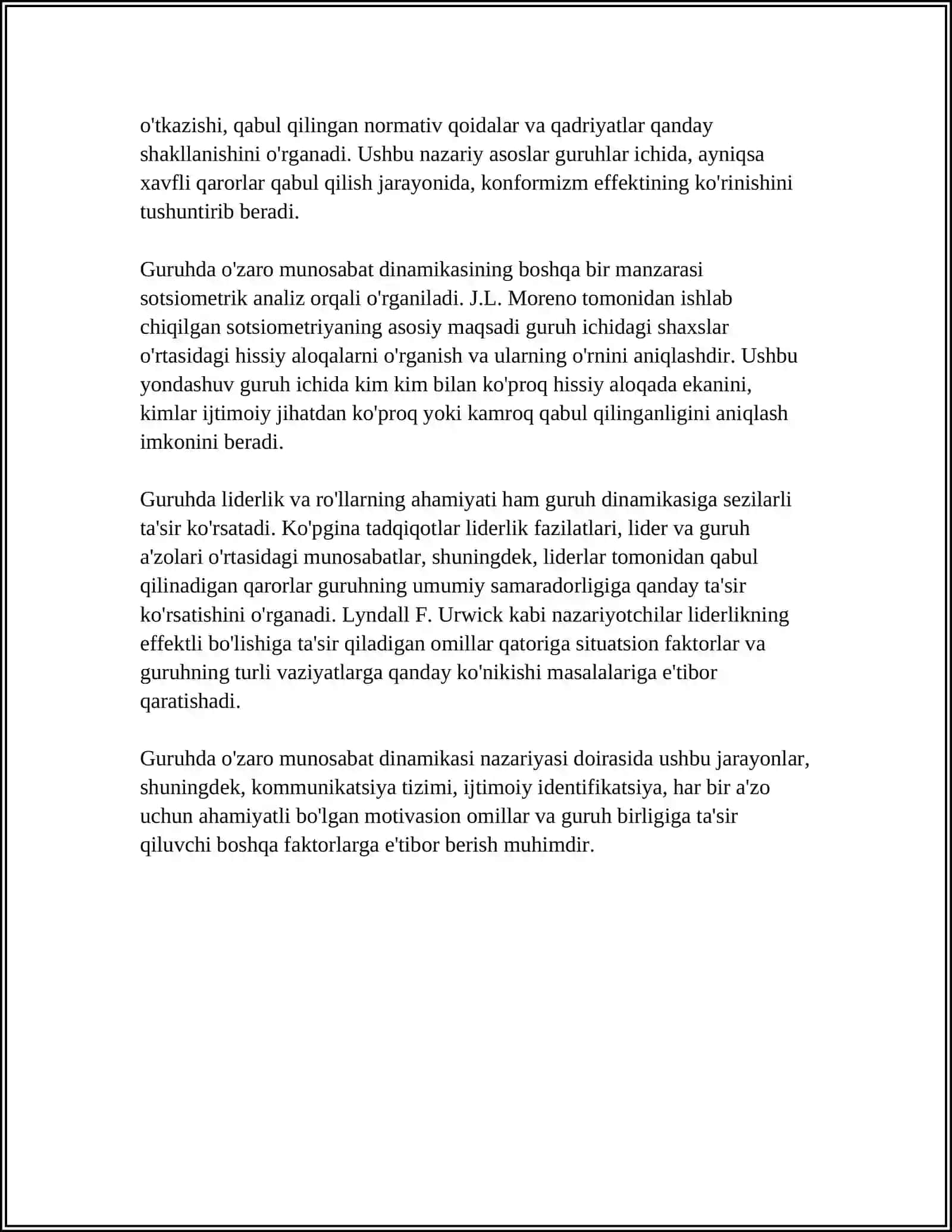 Qoraqalpoq Davlat Universiteti Psixologiya Yo'nalishimustaqil ish 4