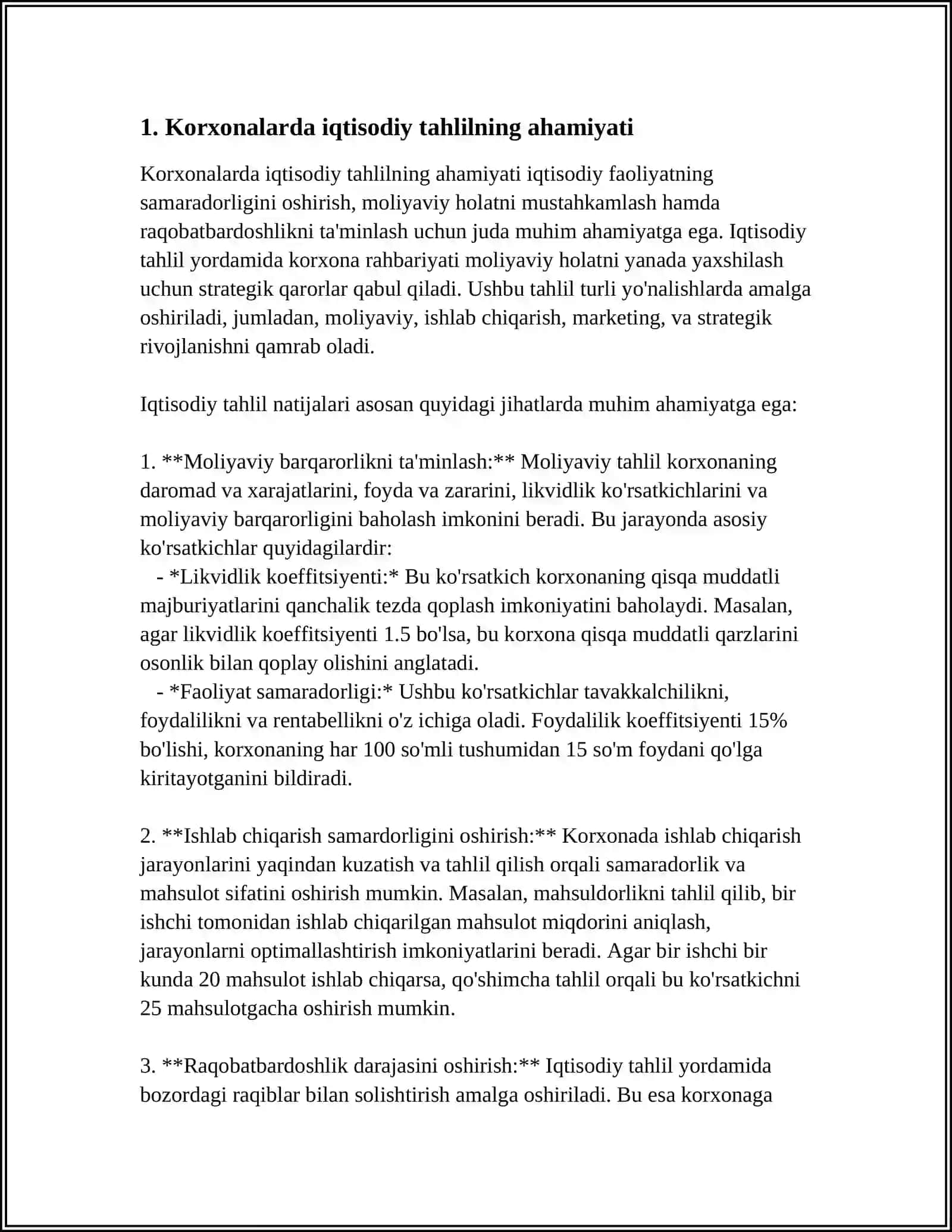 KORXONALARDA IQTISODIY TAHLIL ISHLARINI TAHLIL QILISH 4