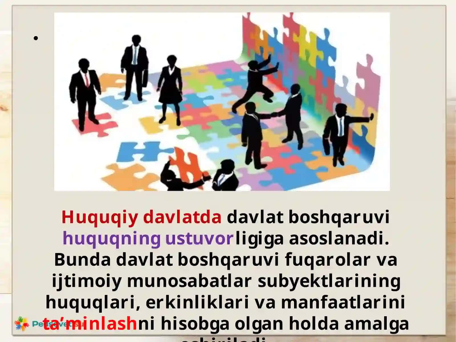 8-sinf O'zbekiston davlati va huquq asoslari fanidan 10-mavzu 4