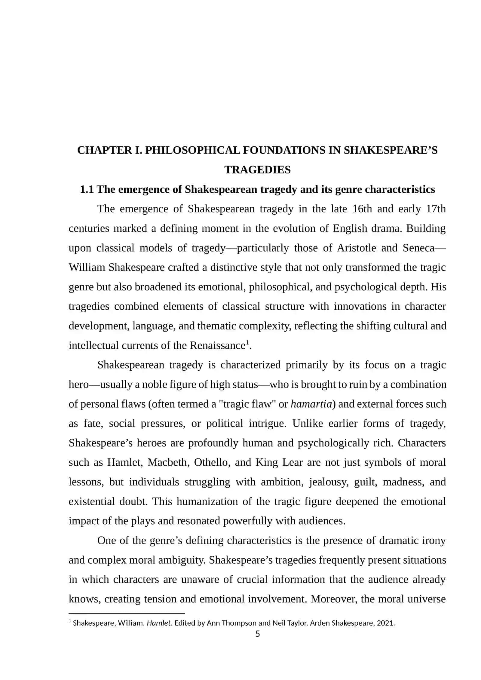 PHILOSOPHICAL FOUNDATIONS IN SHAKESPEARE’S TRAGEDIES 4