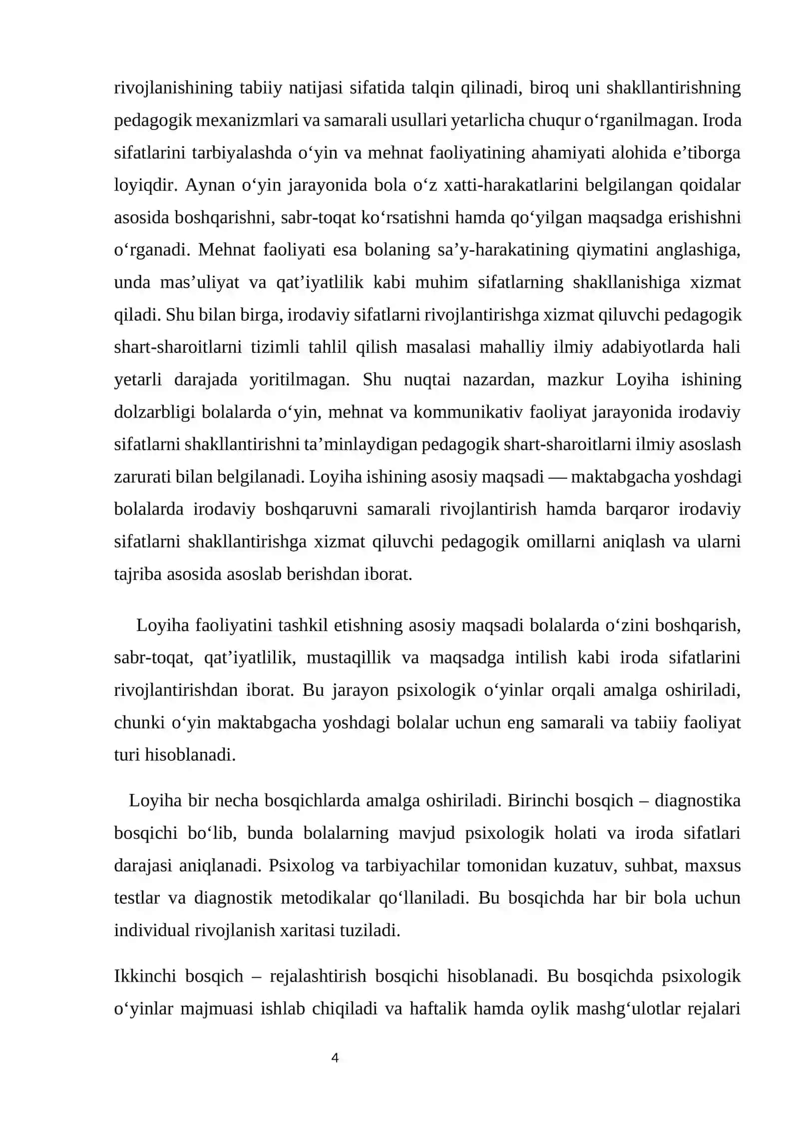 Maktabgacha yoshdagi bolalarda iroda sifatlarini rivojlantirish uchun psixologik o’yinlarmi tashkil etish 4