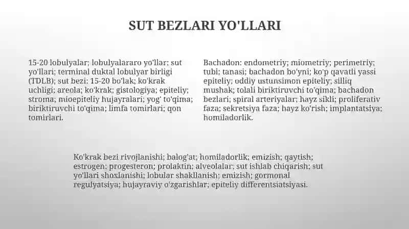 Bachadon va Sut bezlari gistologiyasi 4