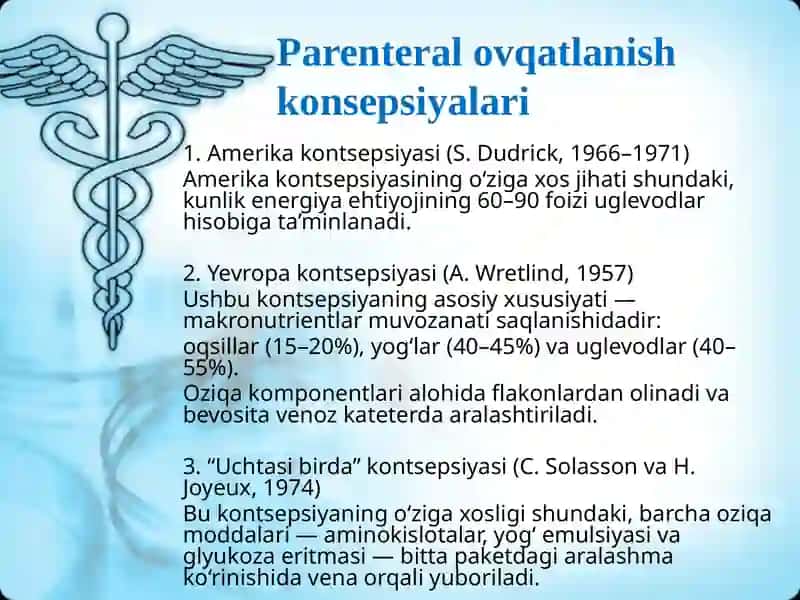 Parenteral ovqatlanish 4