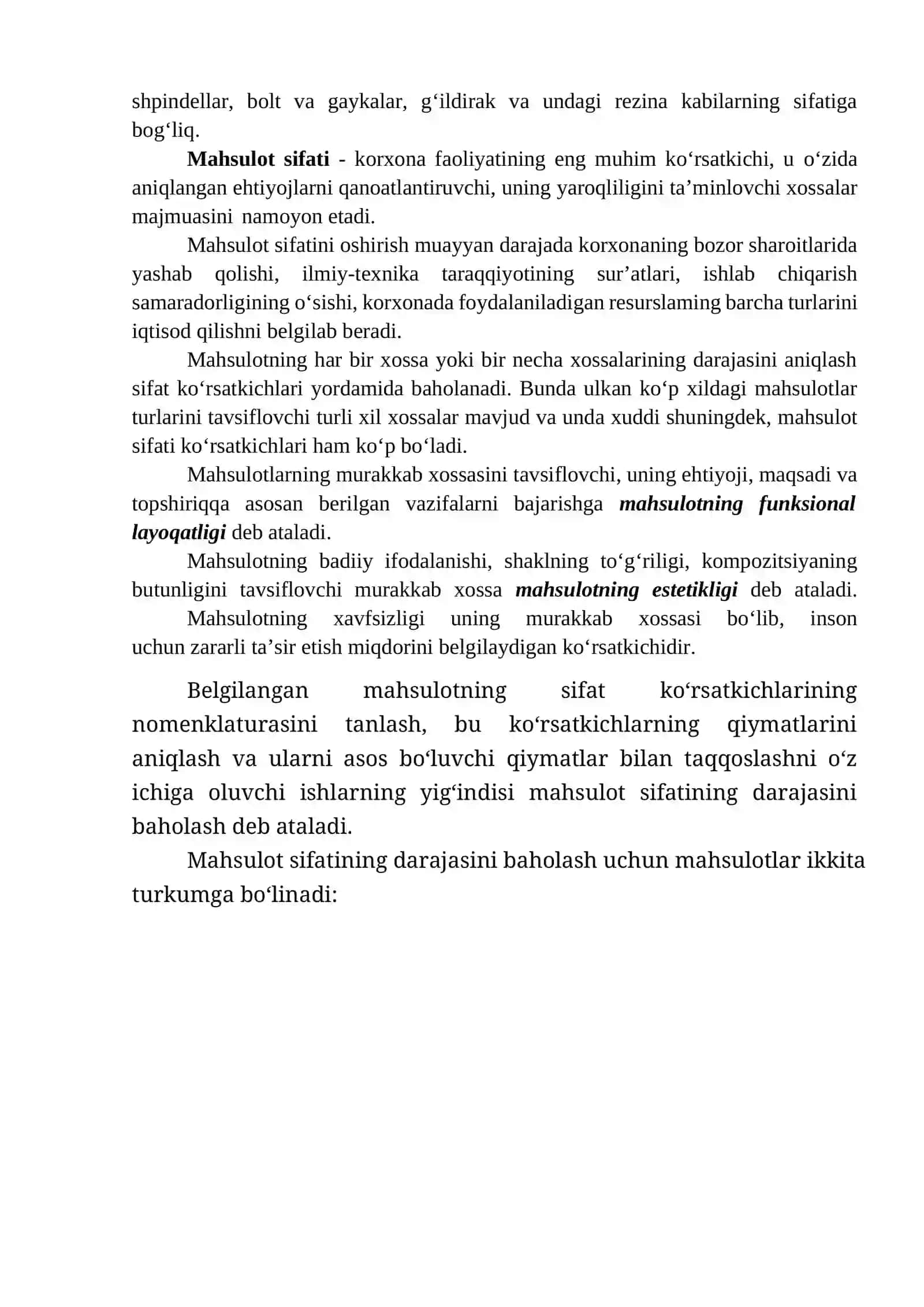 Sifat, mahsulot sifati va havfsizligi tushunchalari. Sifat boshqaruv tizimlari 4