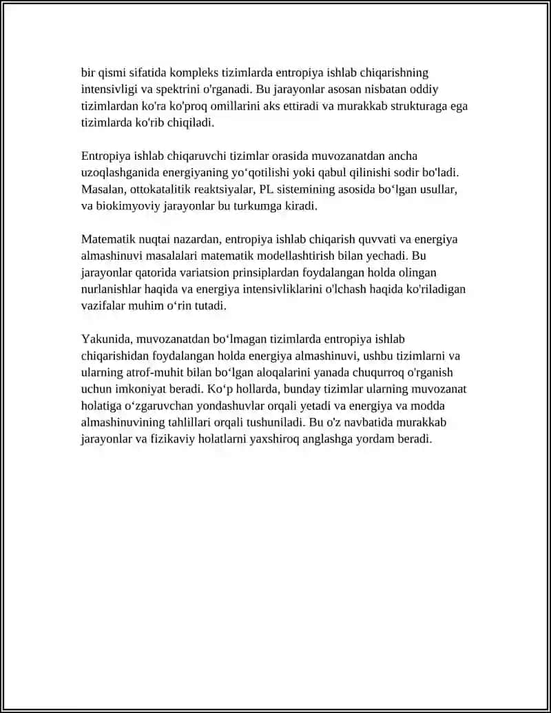 TERMADINAMIK MUVOZANATDA BOʻLMAGAN TIZIMLARDA KOʻCHISH HODISASI 4