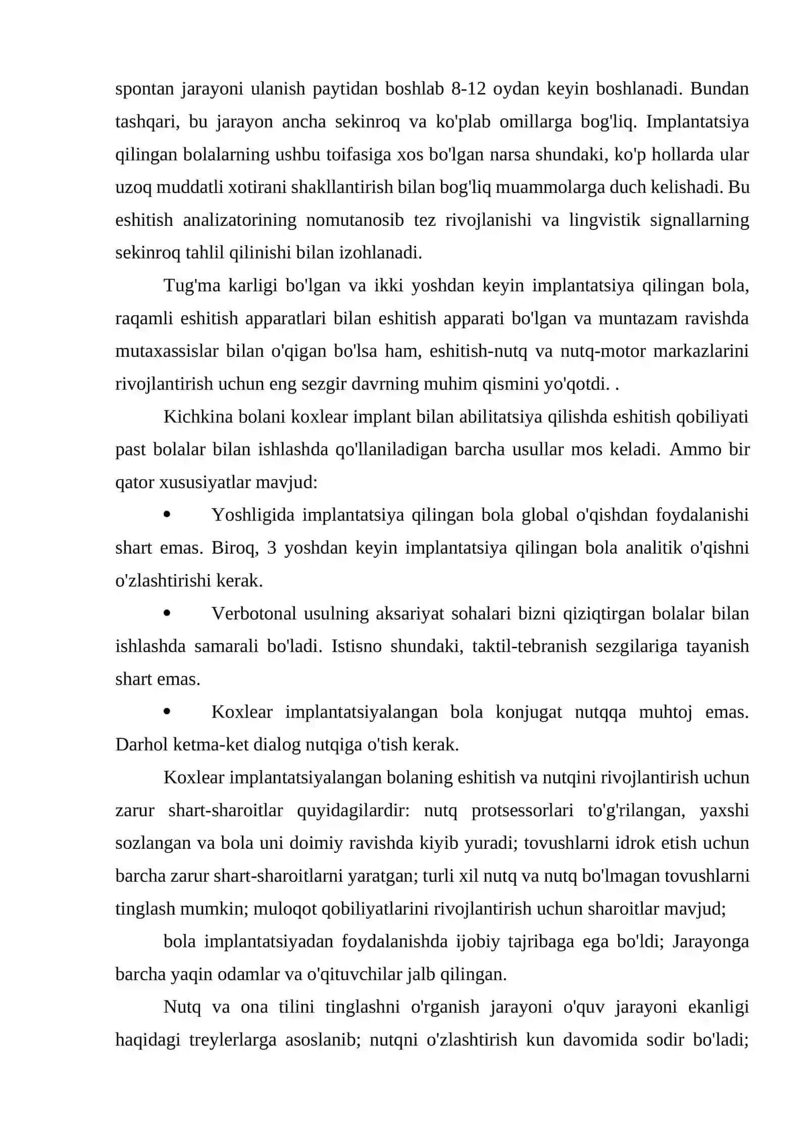 KOXLEAR IMPLANTLI BOLALARNING TALAFFUZ MALAKALARINI SHAKLLANTIRISH 4