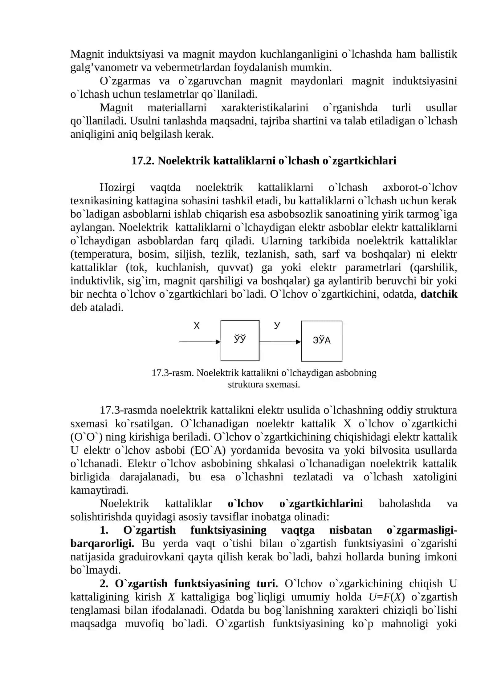 MAGNIT VA NOELEKTRIK KATTALIKLAR. AXBOROT OʻLCHASH TIZIMLARI 4