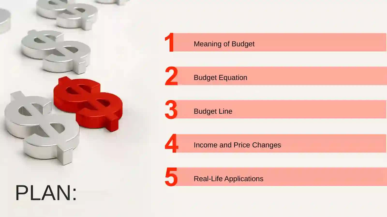 BUDGET EQUATION AND BUDGET LINE 4