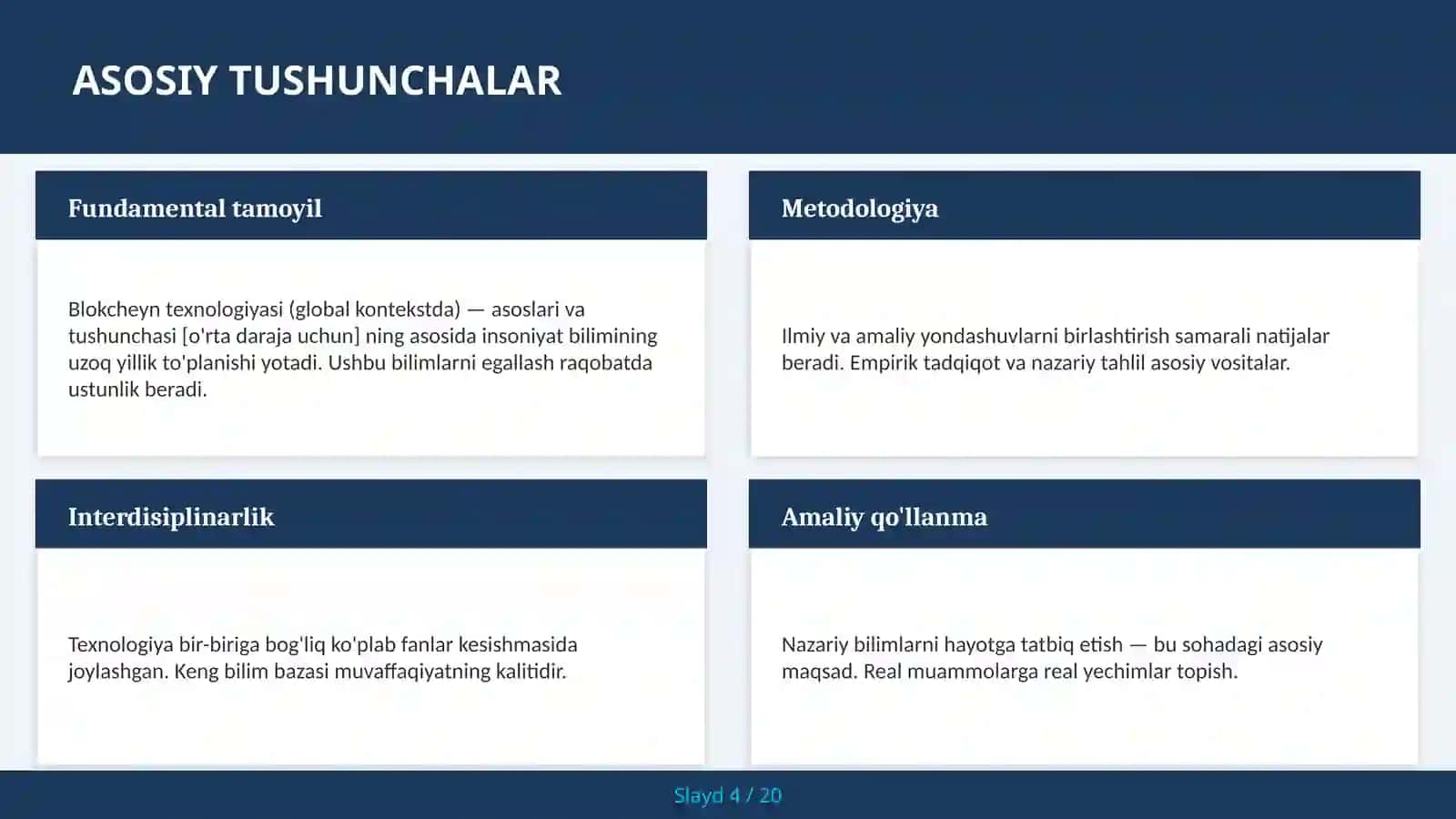 Blokcheyn texnologiyasi (global kontekstda) — asoslari va tushunchasi [o'rta daraja uchun] 4