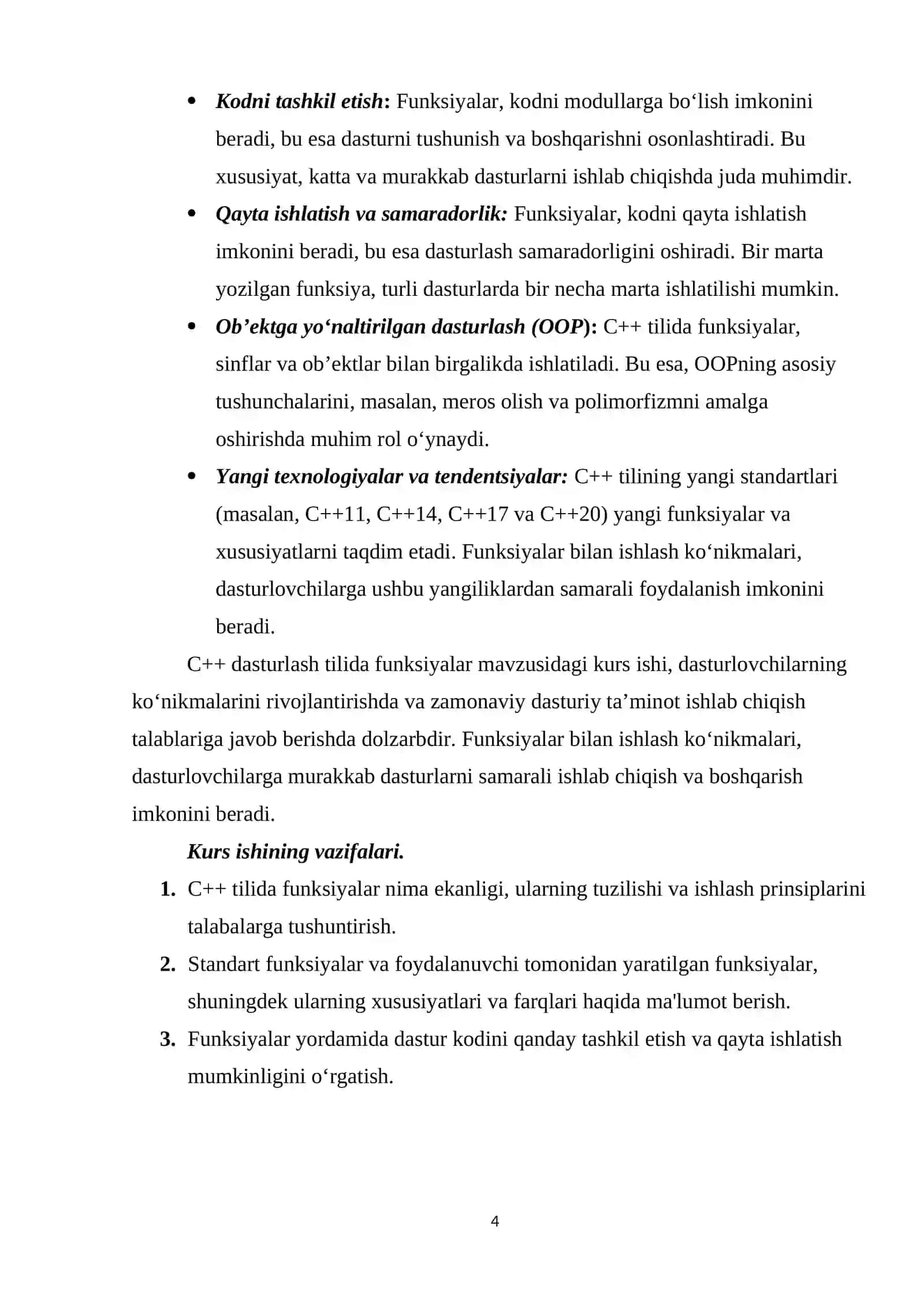 C++ DASTURLASH TILIDA FUNKSIYA 4