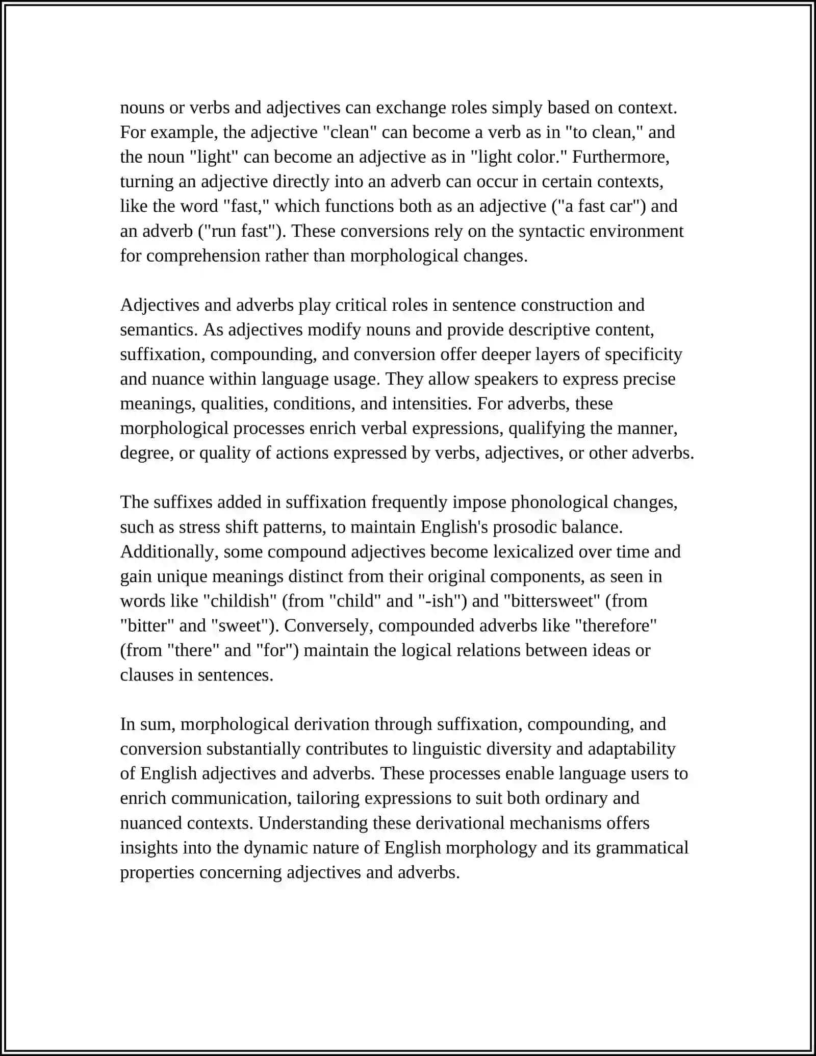 THE GRAMMATICAL PROPERTIES OF ADJECTIVES AND ADVERBS 4
