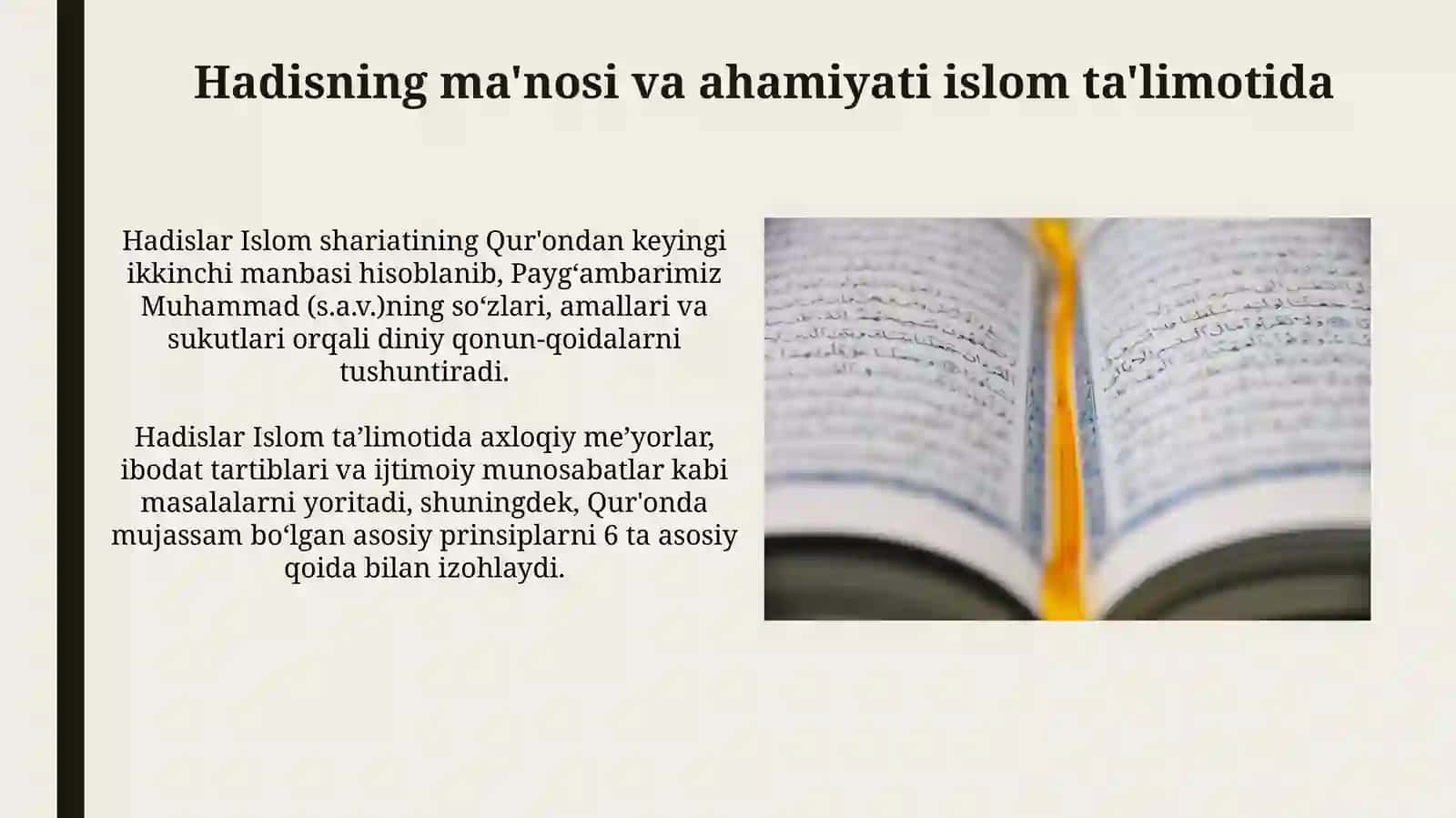 Hadislarning kelibchiqishi,estetikvapedagogikjihatdano‘rganishningahamiyati 4