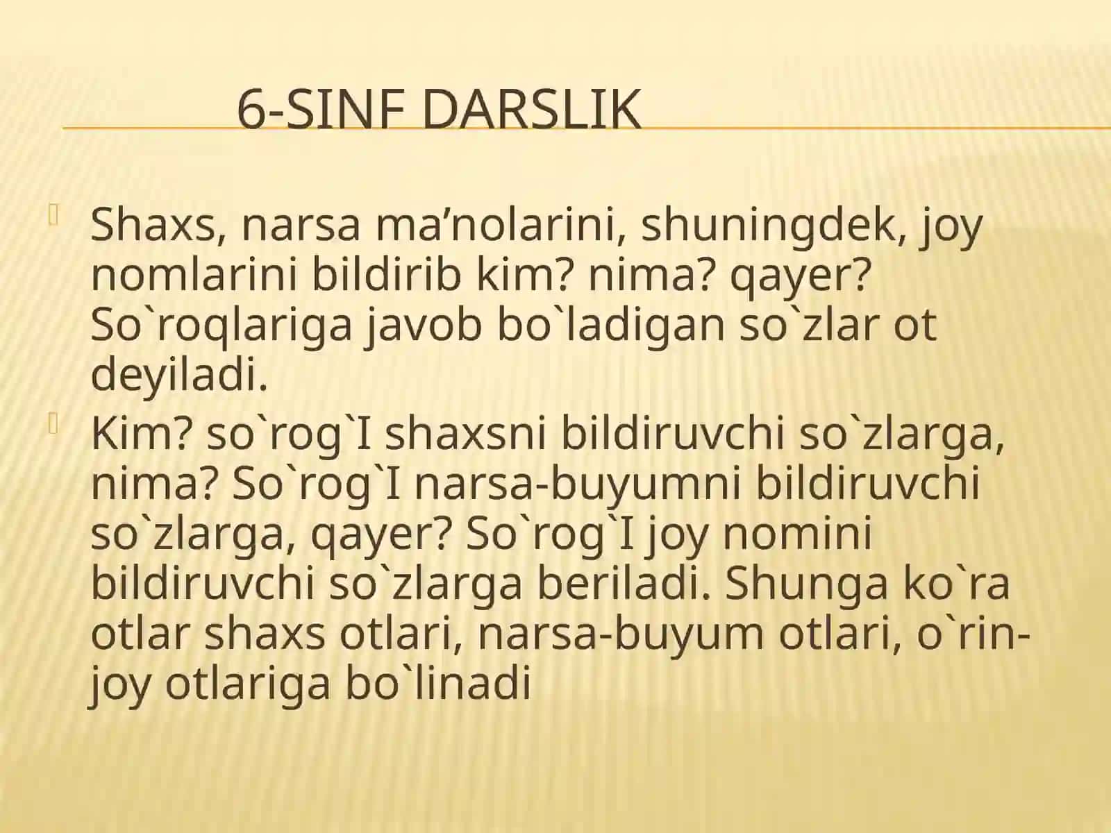 O`ZBEK ADABIY TILI FANIDANTAYYORLAGAN TAQDIMOTI 4