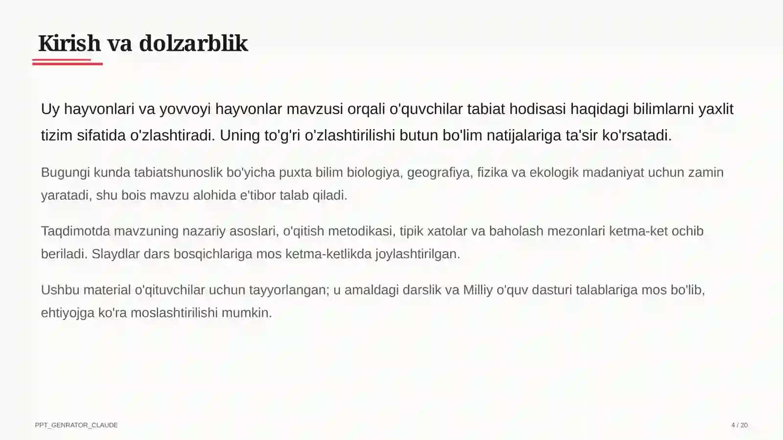Uy hayvonlari va yovvoyi hayvonlar (1-sinf) 4