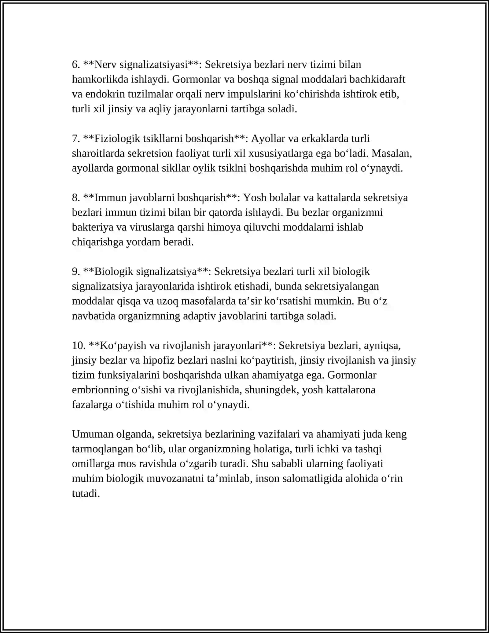 SEKRITSIYA BEZLARINING AHAMIYATI 4