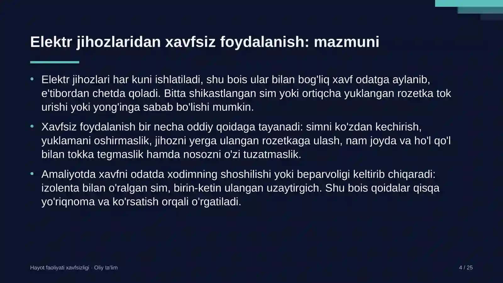 ekstremal turizmda elektr jihozlaridan xavfsiz foydalanish 9334 4