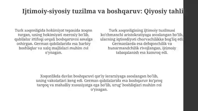 Turk xoqonligi va german qabilalarisolishtirishvaqandaypaydobolgani 4