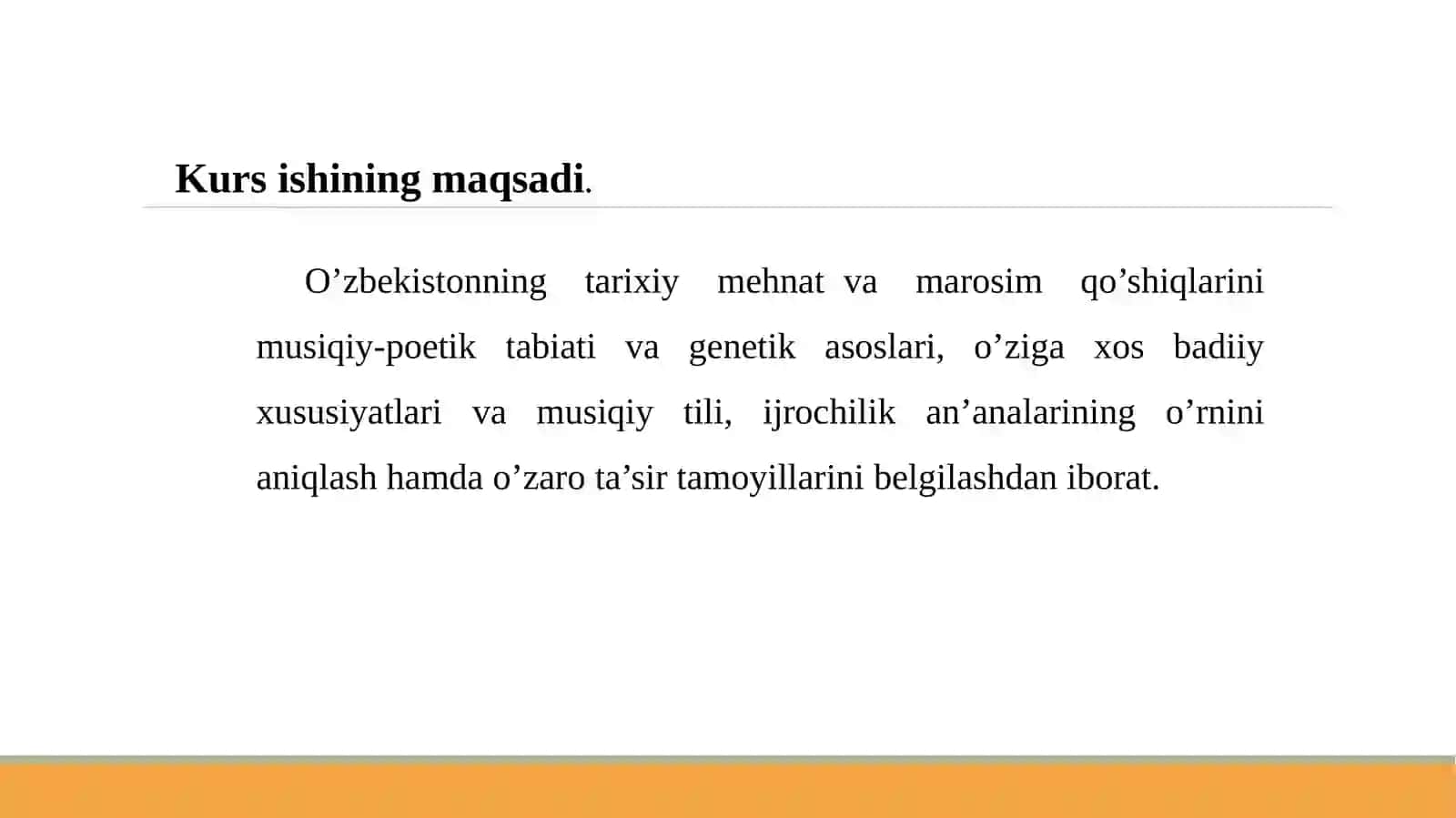 Mehnat qo’shiqlarini tarixiy taraqqiyotdagi rivojlanish bosqichlarida mustaqil turkum sifatida qaror topishi 4