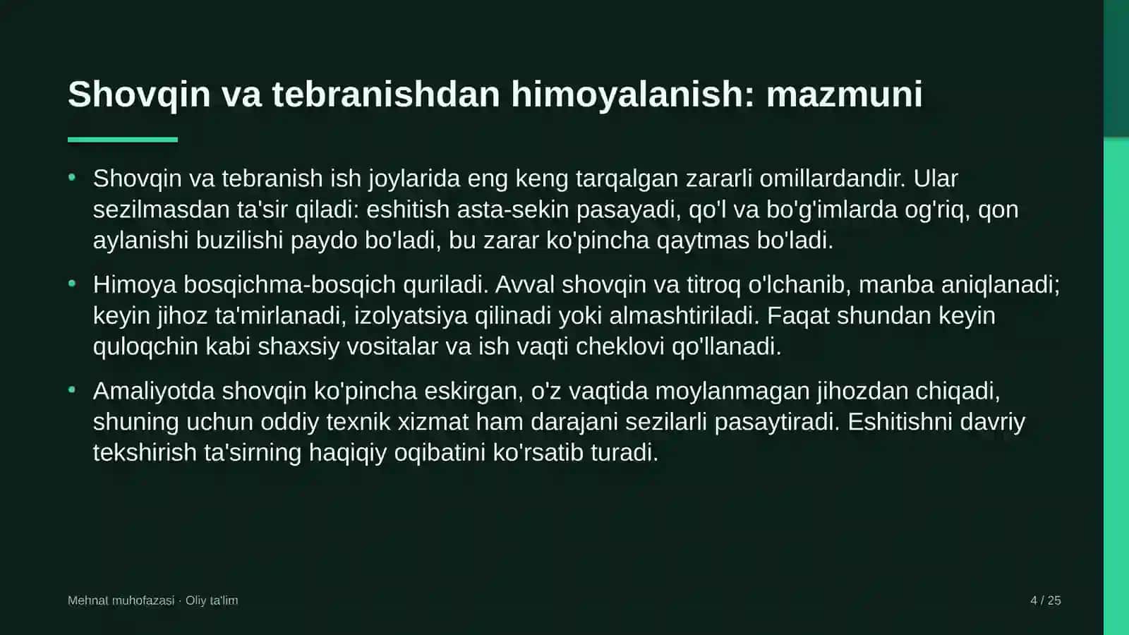 davlat qo'mitalarida shovqin va tebranishdan himoyalanish 2354 4