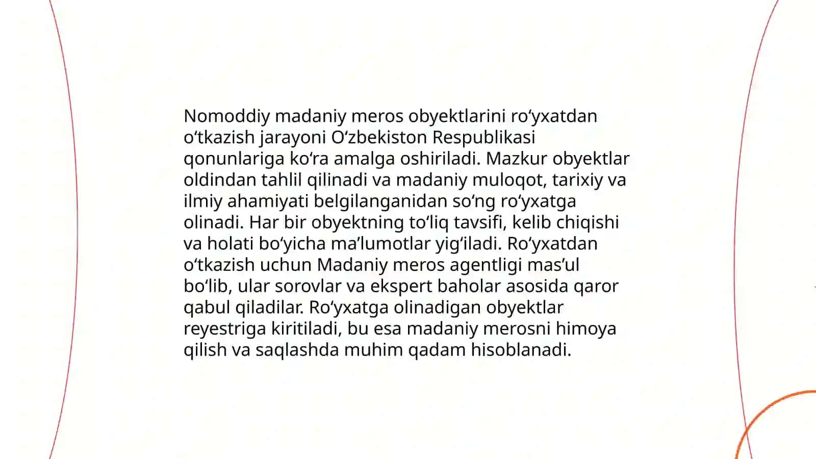 Nomoddiy madaniy meros muhofazasi bilan boĝliq narmativ huquqiy hujjatlar 4