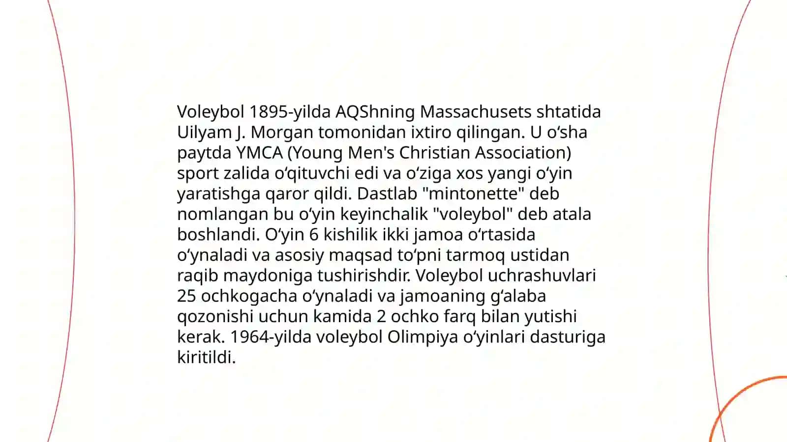 Voleybol o‘yinning paydo bo‘lishi va rivojlanish tarixi 4