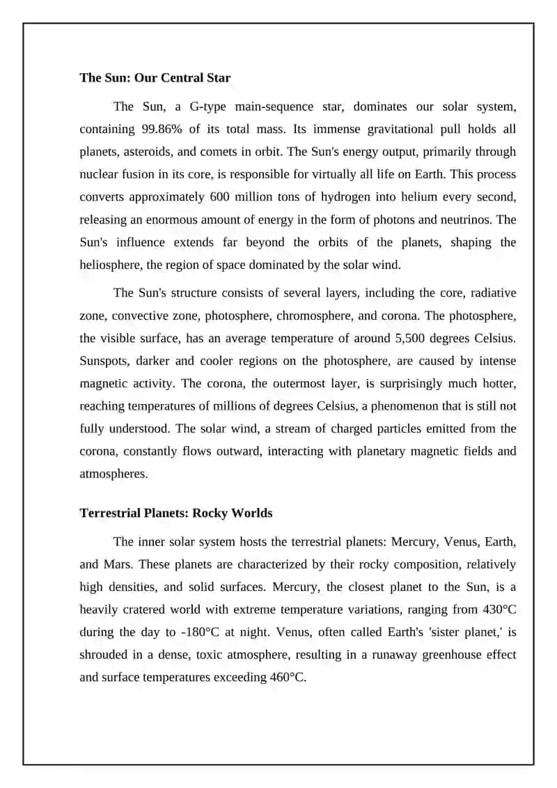 Earth and planets in the solar system 4
