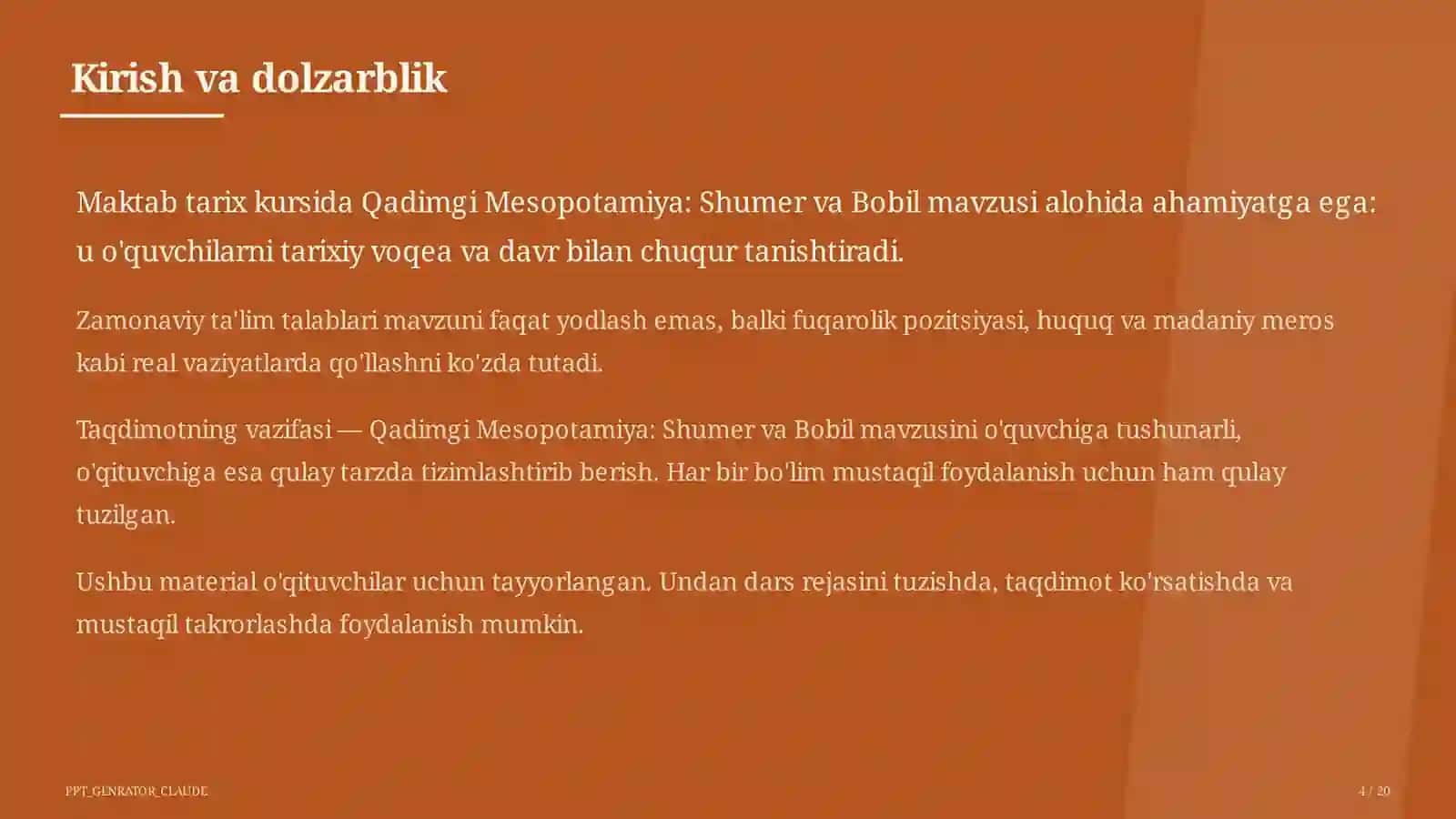 Qadimgi Mesopotamiya: Shumer va Bobil (6-sinf) 4