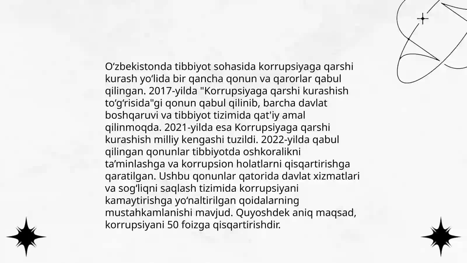 Tibbiyotda korrupsiyani to'xtating 4
