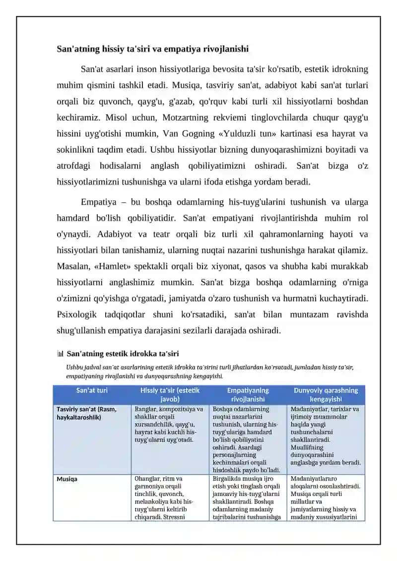 Dunyoni estetik idrok etishda badiiy asarlarning ahamiyati 4
