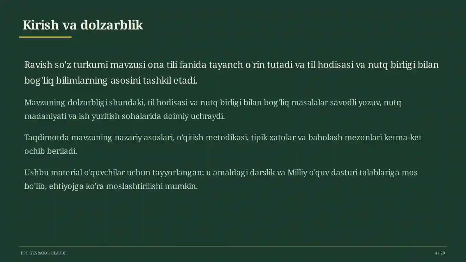 Ravish so'z turkumi (7-sinf) 4
