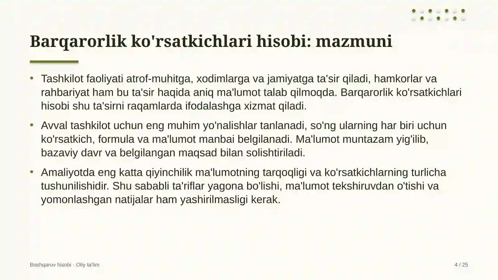 beton zavodlarida barqaror rivojlanish ko'rsatkichlari hisobi 2583 4