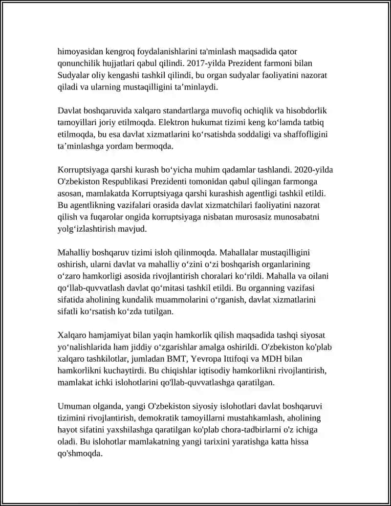 YANGI O'ZBEKISTON TARIXI 4