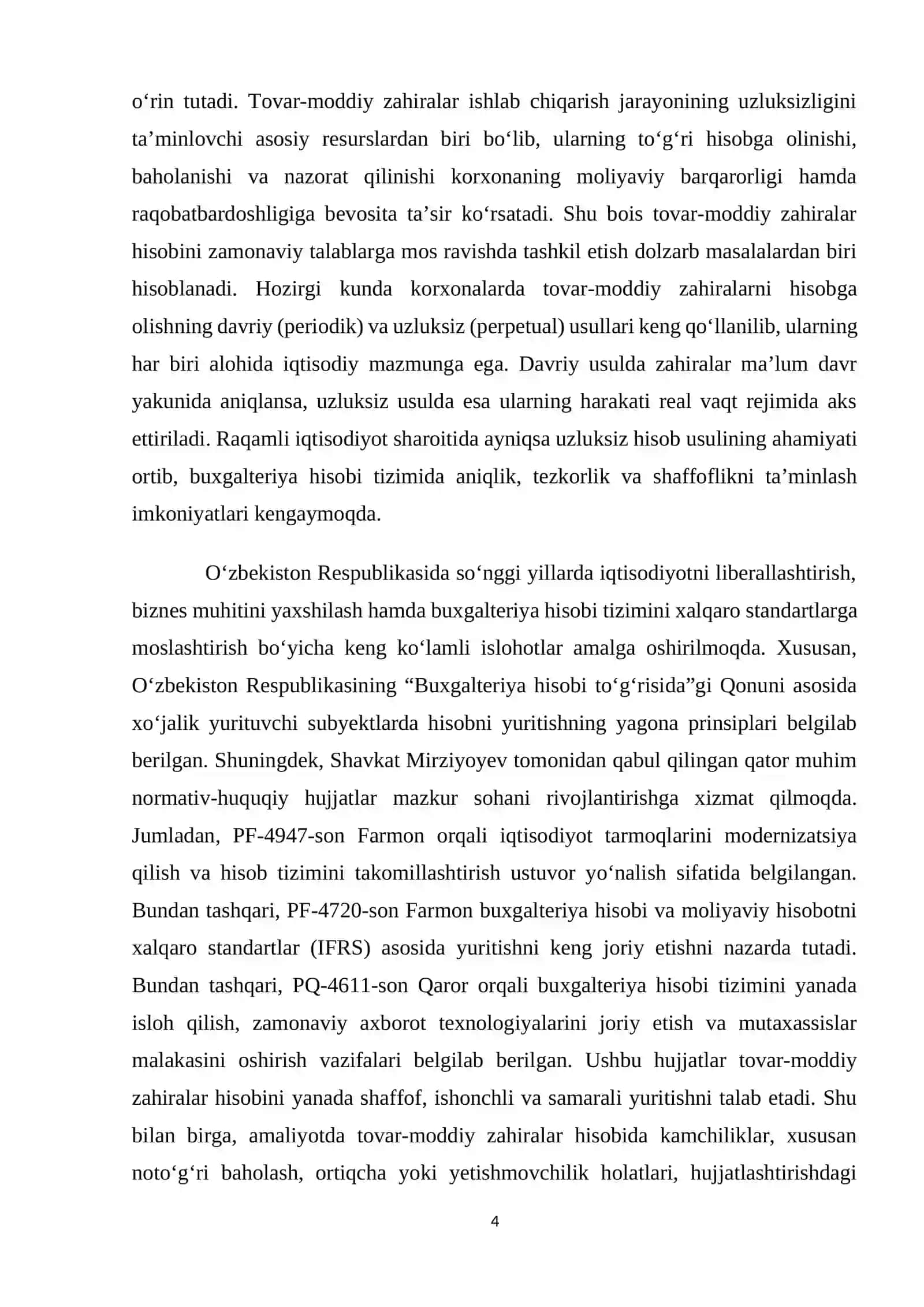 TOVAR-MODDIY ZAHIRALAR HISOBINI TAKOMILLASHTIRISH YO‘LLARI 4