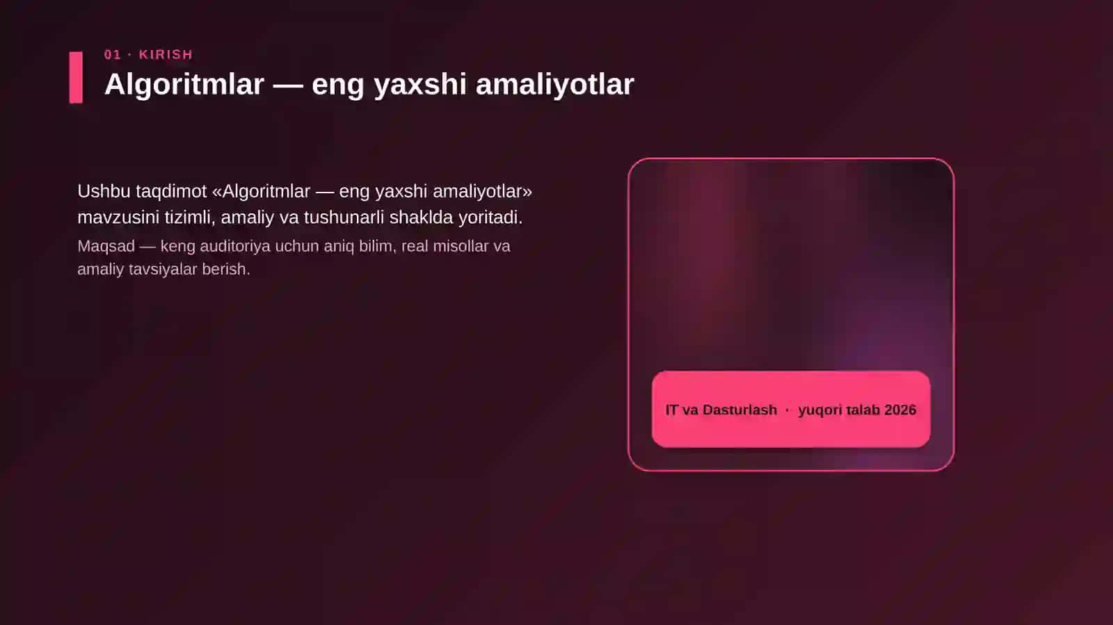 Algoritmlar - eng yaxshi amaliyotlar 4