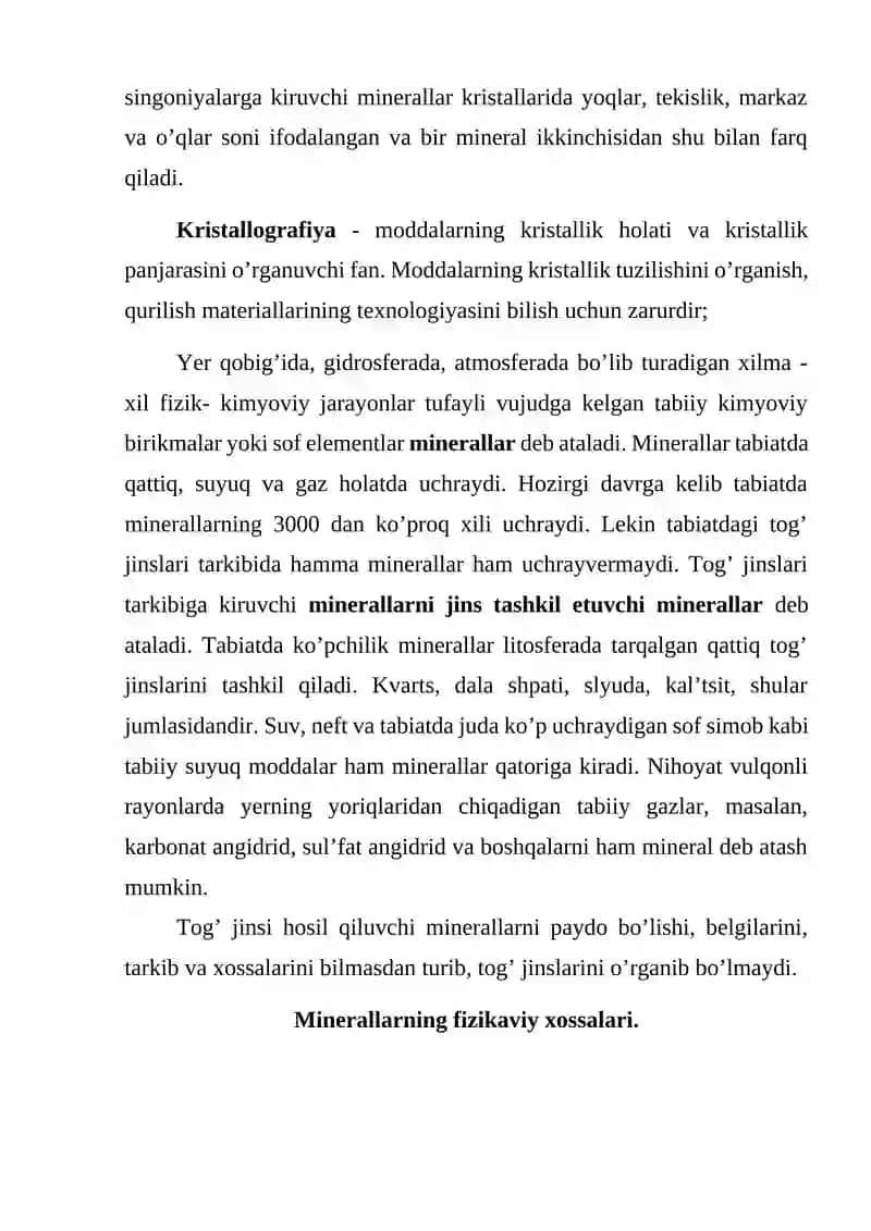 Minerallarning kristall tuzilishi 4