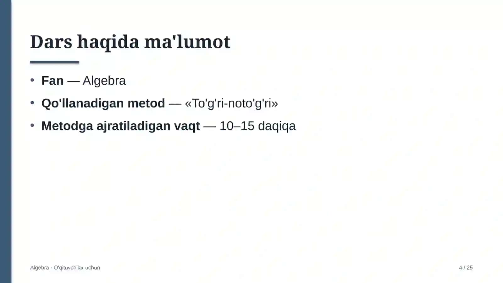 algebra darslarida to'g'ri noto'g'ri metodidan foydalanish 9306 4