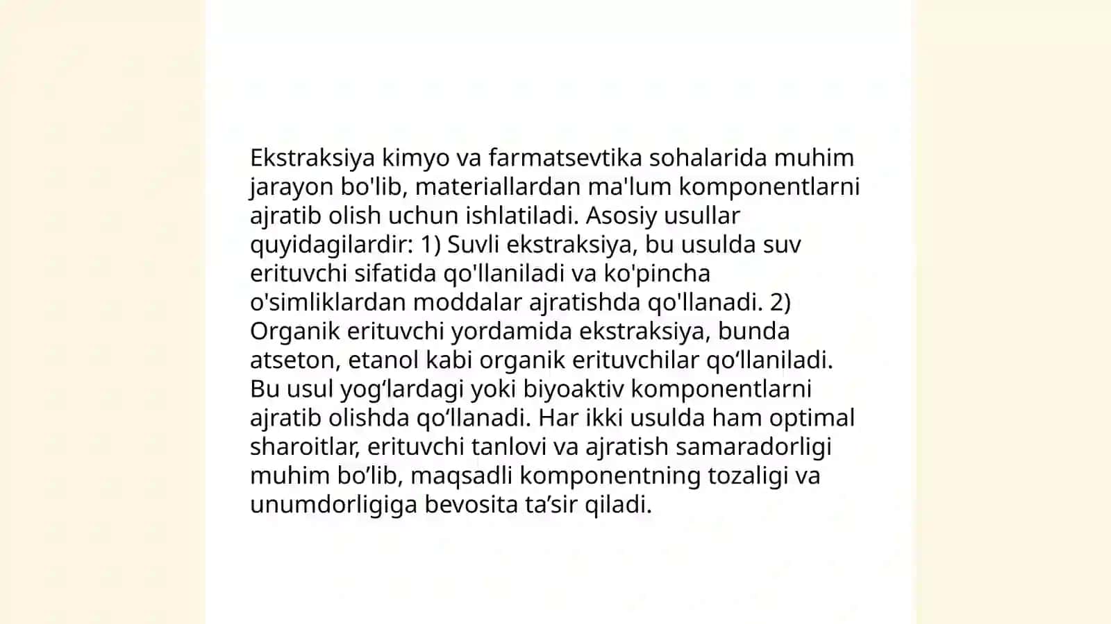 Konsentrlashning ekstraksion va xromotografik usullari 4