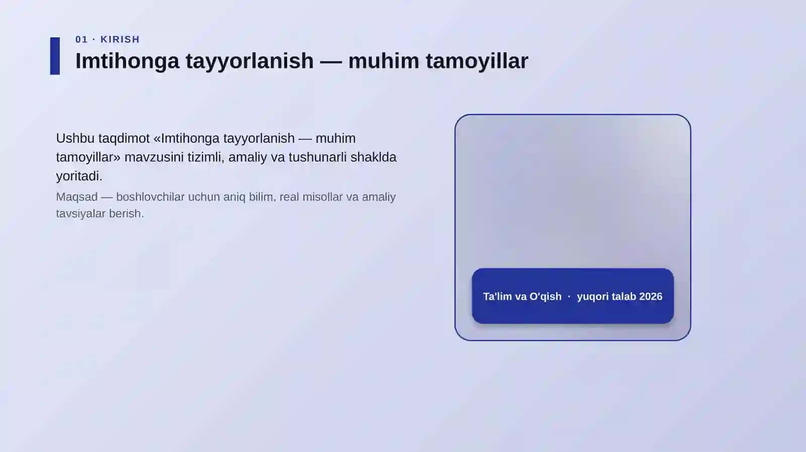 Imtihonga tayyorlanish — muhim tamoyillar 4